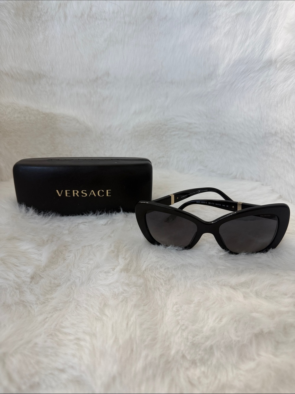 Versace Black Cat-Eye Sunglasses with Dark Lenses